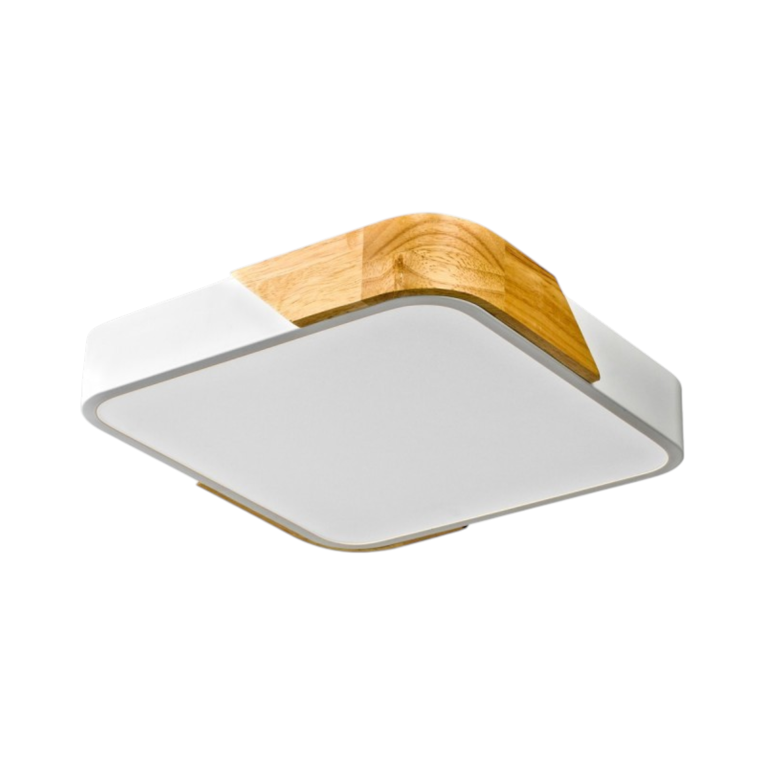 Lámpara Techo Sobrepuesto Borde Madera Ø40cm Cuadrado BLANCO 3 Tonos 40w