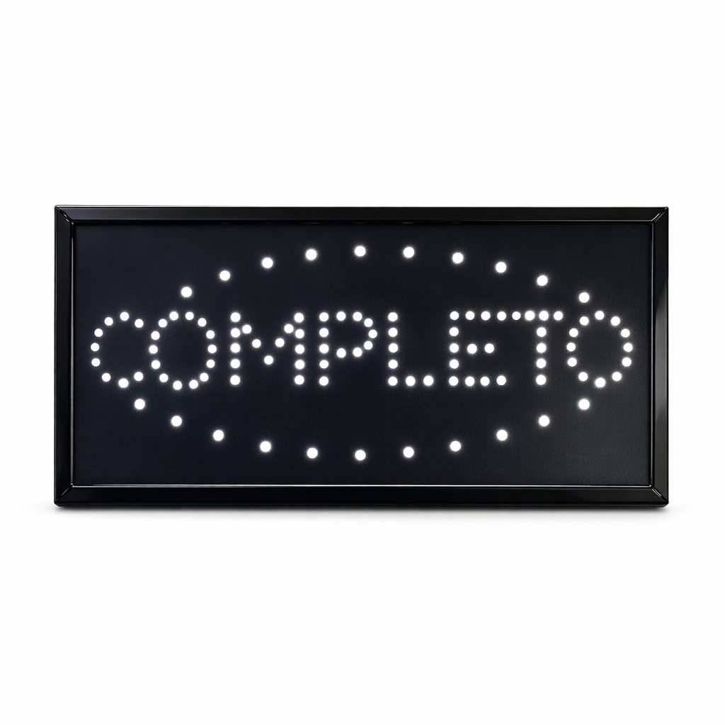 Letrero Led Luminoso Aviso "Completo" Simple