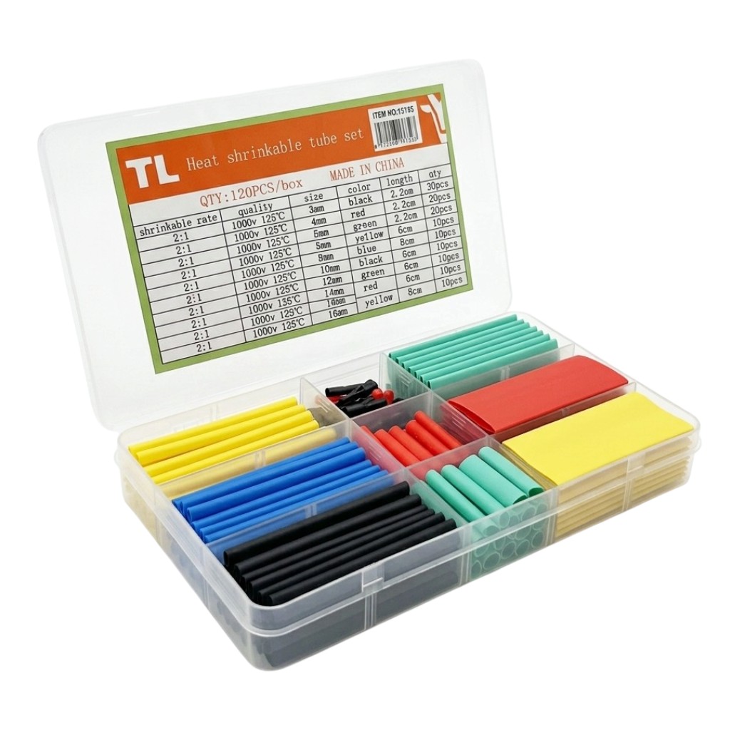 Kit Tubos Termocontraible Colores Mixtos 120 Piezas de 3 A 16MM