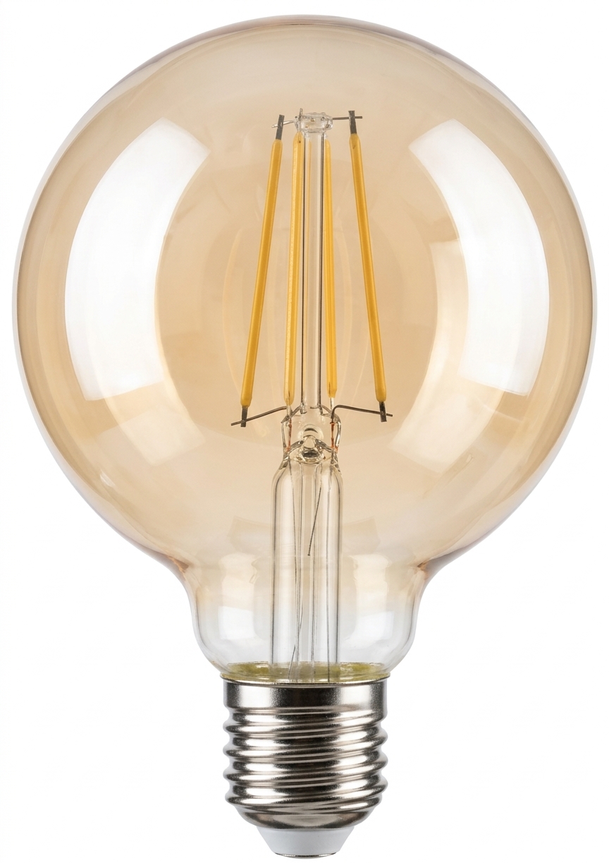 Ampolleta Vintage G95 E27 8w 2500K Globo Ambar WELLMAX SEC