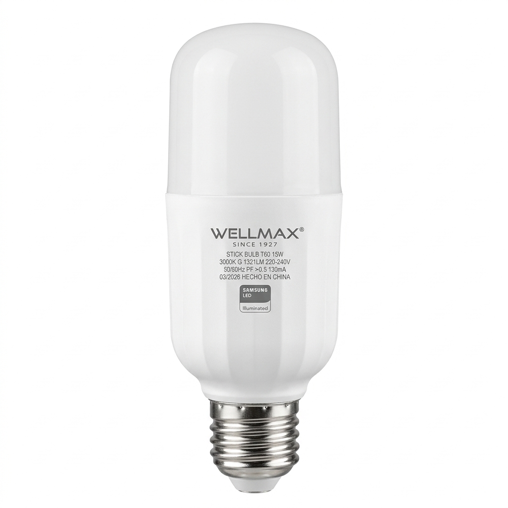 Ampolleta Led Stick (Tubo) T37 15w Cálida SEC WELLMAX