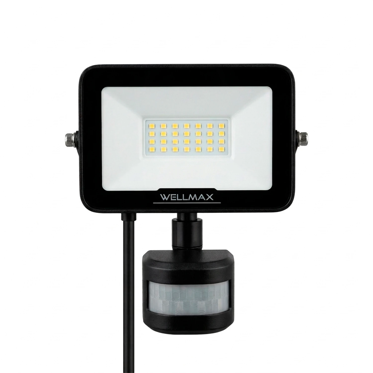 Proyector de Area LED Con Sensor PIR (Samsung Chip) 20W IP66 5000Lm WELLMAX SEC