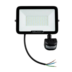 Proyector de Area LED Con Sensor PIR (Samsung Chip) 50W IP54 5000Lm WELLMAX SEC