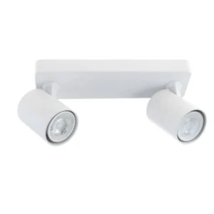 Barra Sobrepuesto Doble Gu-10 Blanco Mate Megabright (No Incluye Ampolleta)