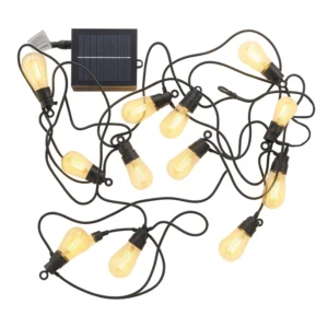 Guirnalda Led Solar de 5mts, 10 ampolletas 3000k Calido Megabright