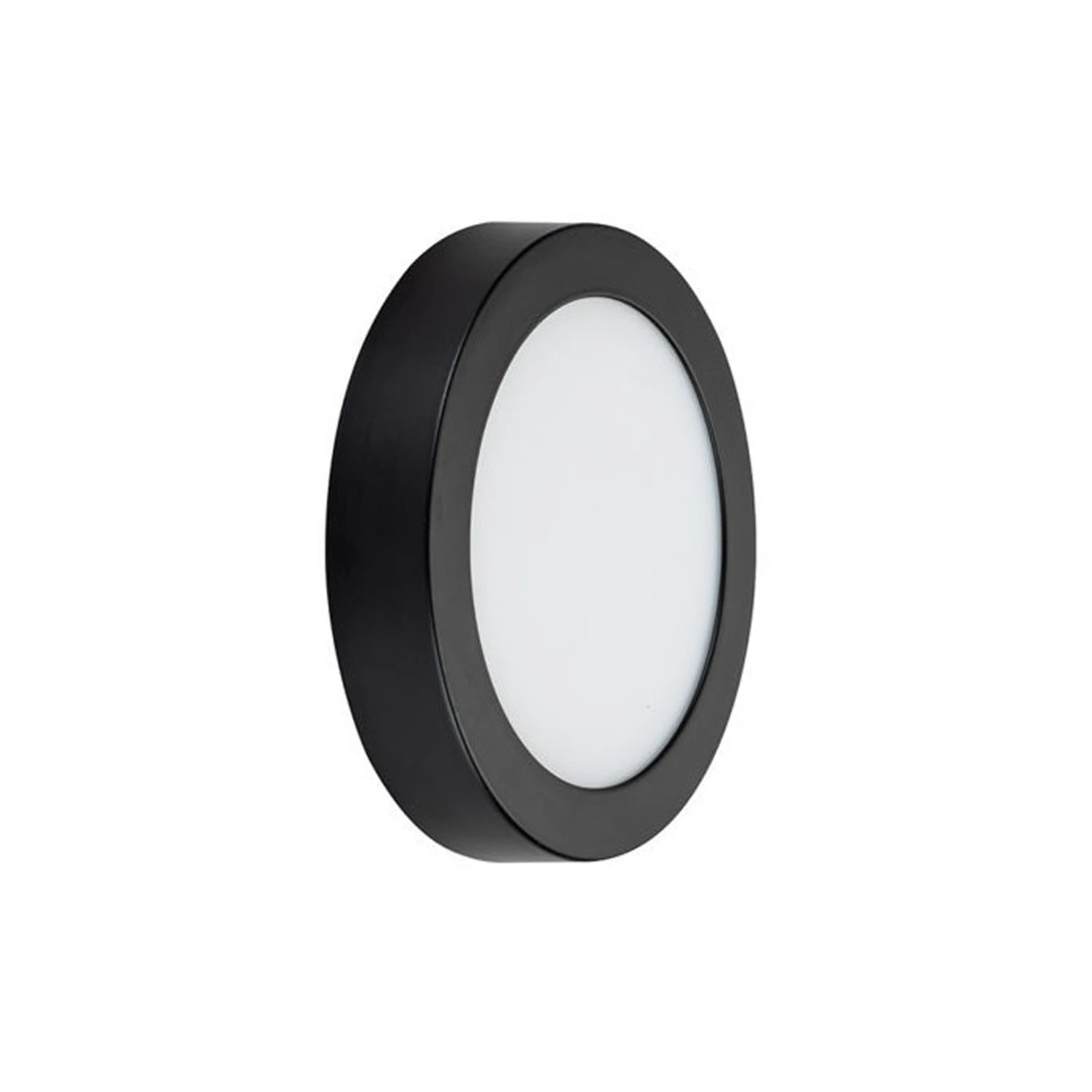 Panel Led Sobrepuesto Circular Frío 12W Borde Negro 6000k Macroled