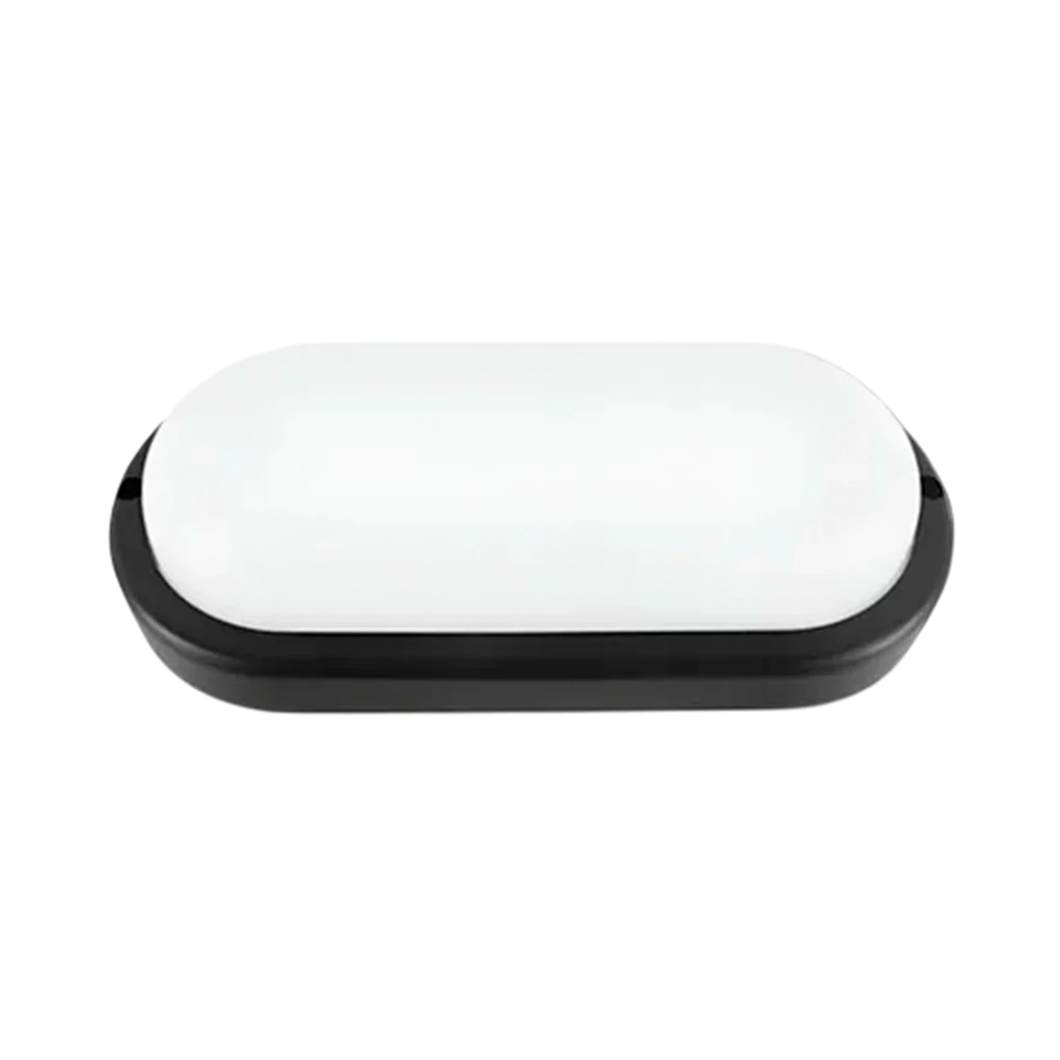 Foco Tortuga Led OvaL 12W 3 Luz Cálida 3000K Borde Negro
