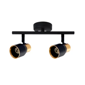 Foco Aplique Doble Porta Gu10 Dorado-Negro Hiades Konnergie (No Incluye Ampolleta)