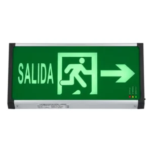 Letrero Led Salida Emergencia Vidrio 2 Caras Color Verde 90 Min.