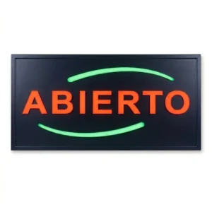 Letrero Led Intermitente Negro «Abierto»