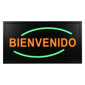Letrero Led Intermitente Negro «Bienvenido»