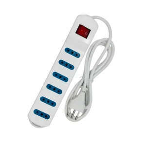 Alargador 6 Tomas 5 Metros Foyu Con Switch Blanco