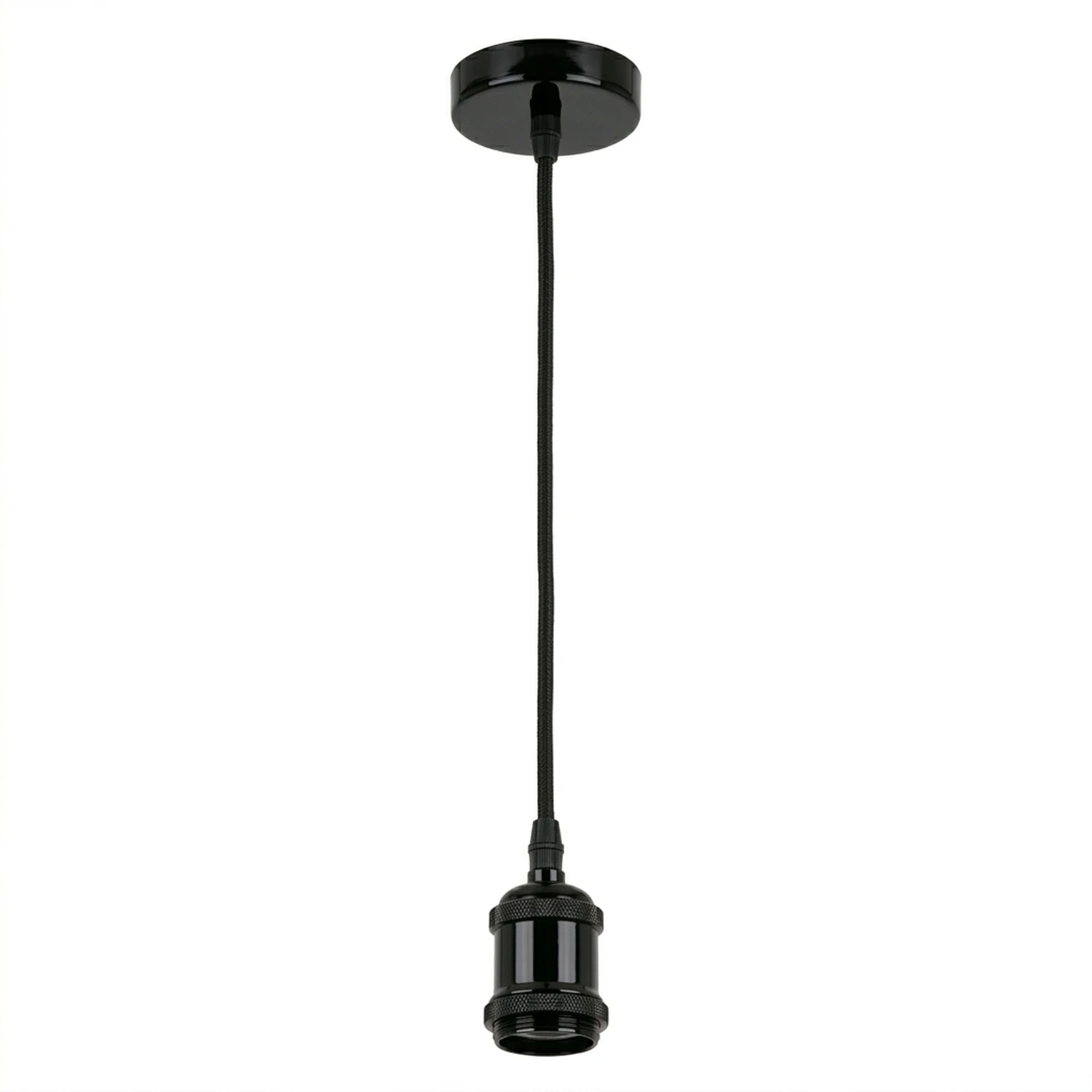 Soquete Colgante Vintage E27 Negro Brillante