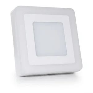 Panel Led Borde RGB Cuadrado Sobrepuesto Control Remoto Luz Fría 12W+6W
