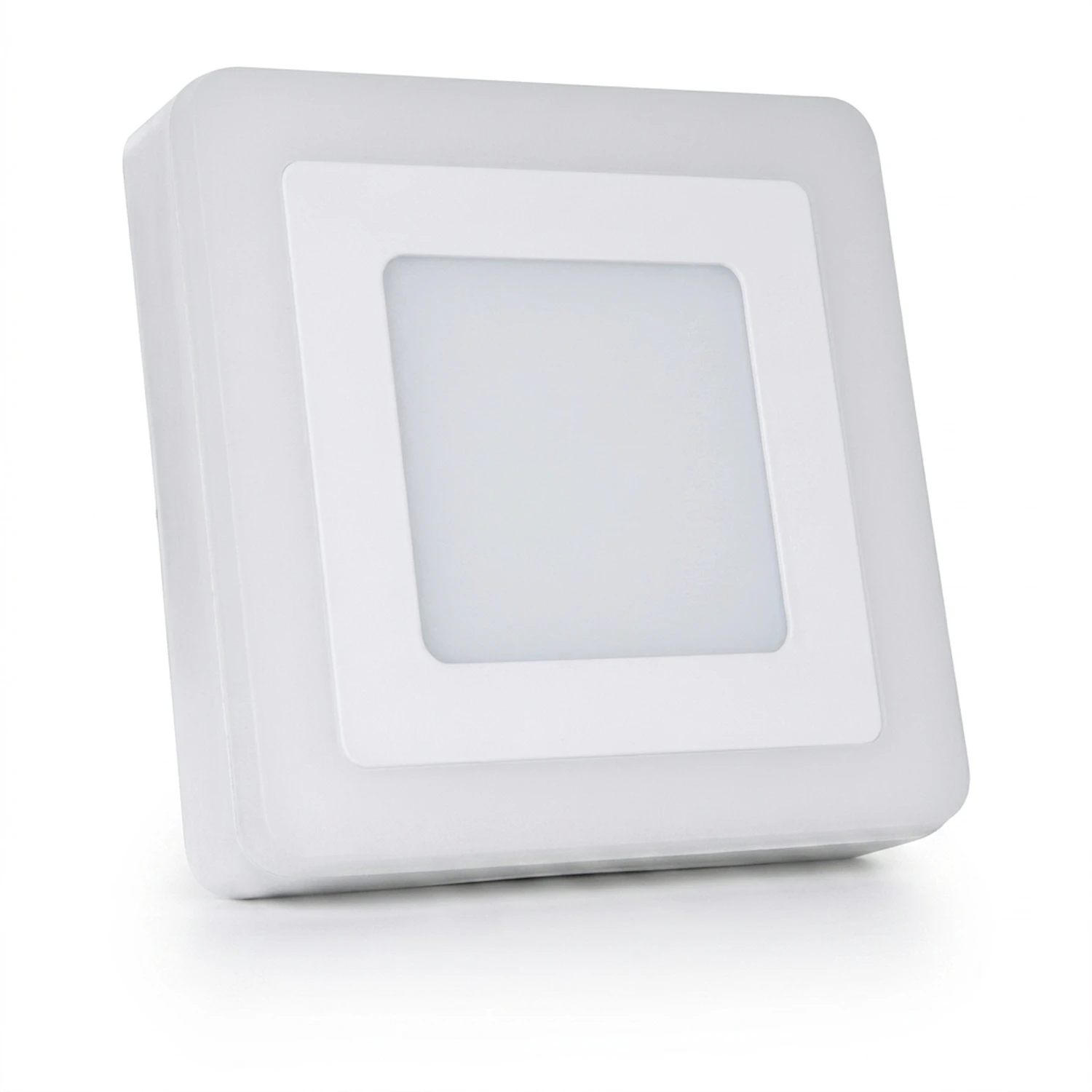 Panel Led Borde RGB Cuadrado Sobrepuesto Control Remoto Luz Fría 12W+6W