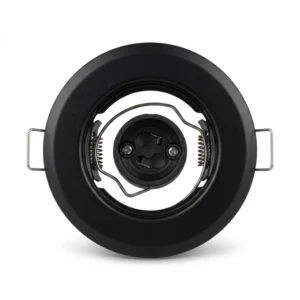 Base Metalica Negro Para GU10 Ø84mm Incluye Soquette