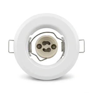 Base Metalica Blanco Para GU10 Ø84mm Incluye Soquette