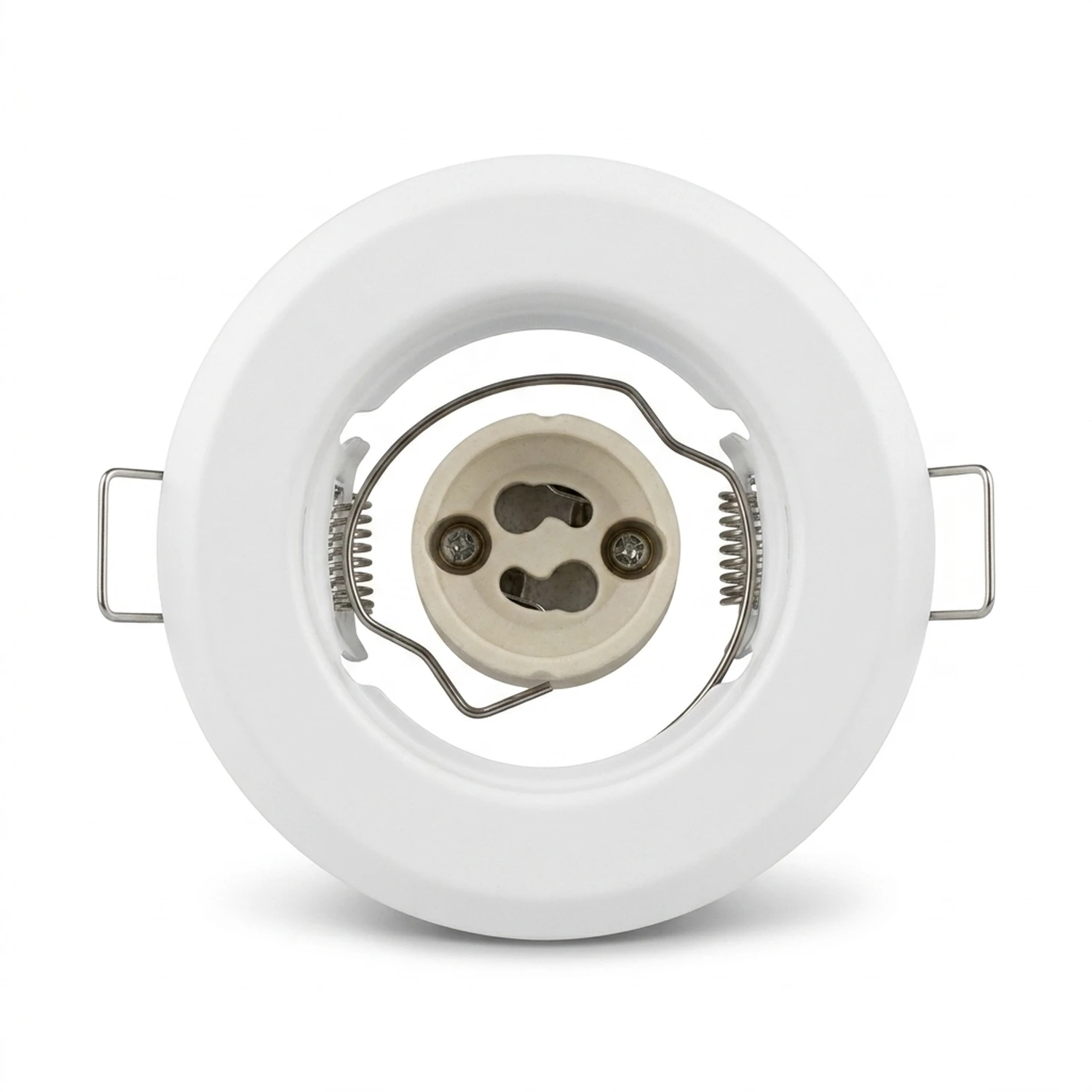 Base Metalica Blanco Para GU10 Ø84mm Incluye Soquette