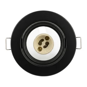 Base Metalica Negro Para GU10 Ø90mm Incluye Soquette