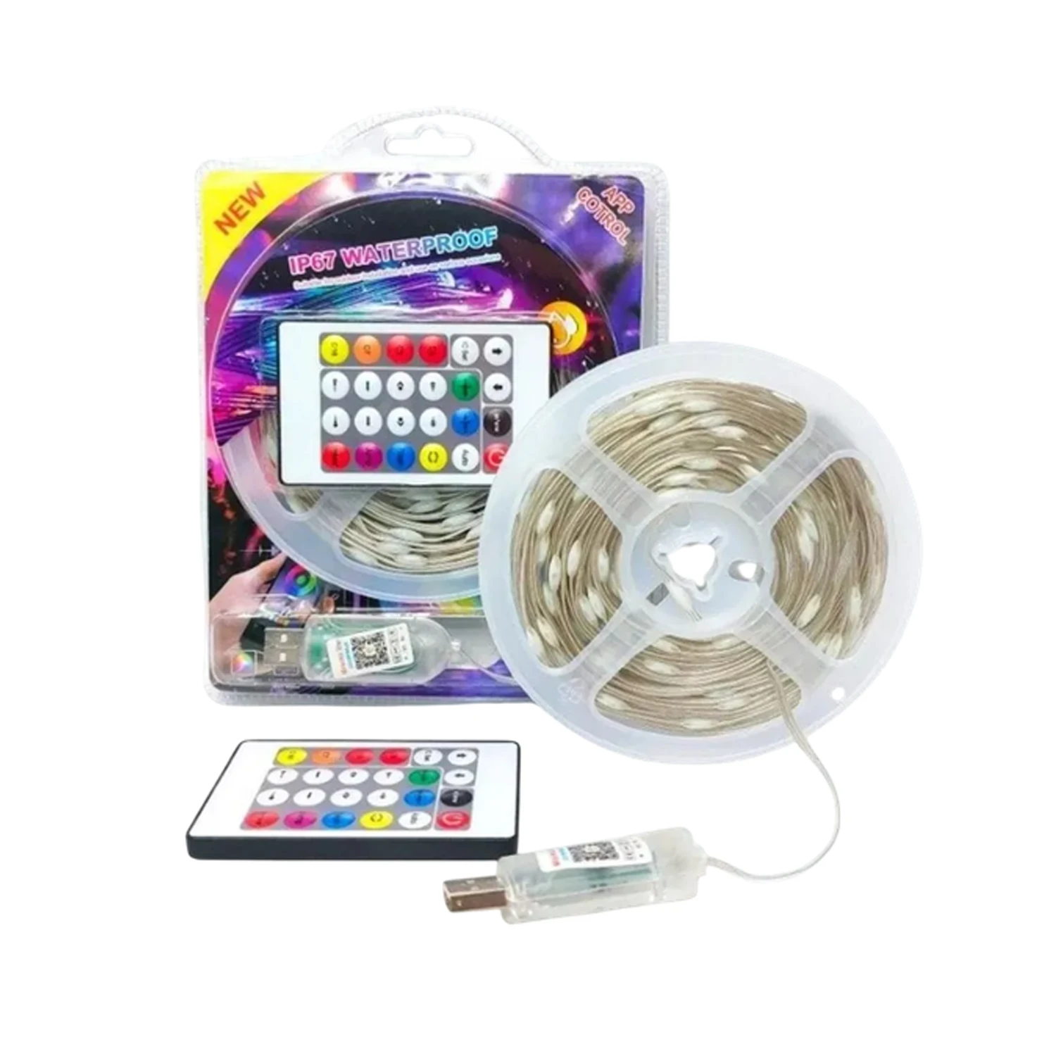 Luces Led Hada Usb Rgb Secuencial De 24 Teclas Con Control 10 Metros