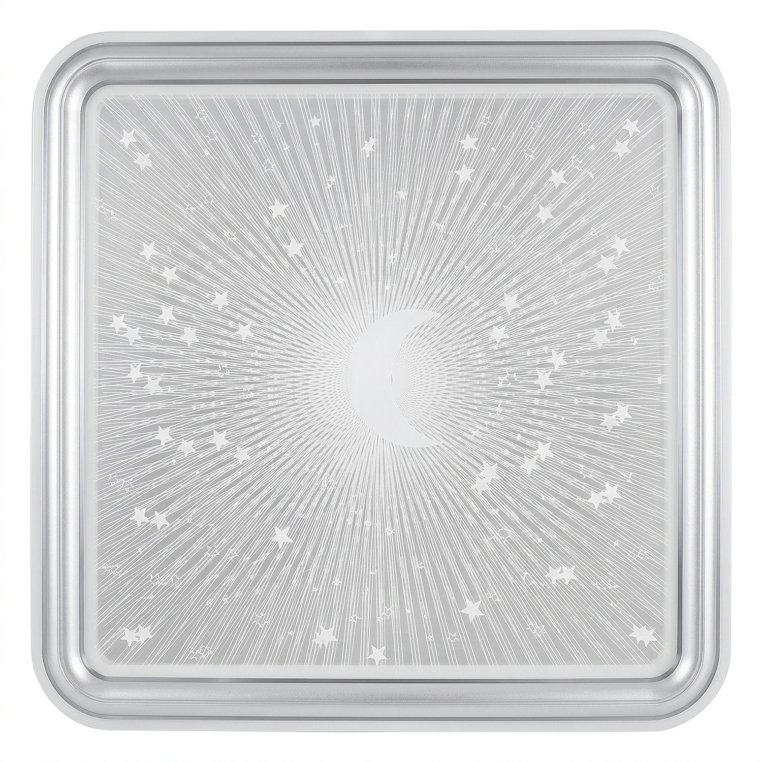 Lampara De Techo Cuadrado Blanca LED Futurista – Maori Tipo Espejo 50Cm Modelo 804