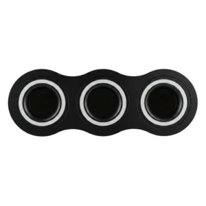 Base Bisel TRIPLE Color Negro IP20 Para Ampolletas MR-16 y GU10 Embutido SIN AMPOLLETAS