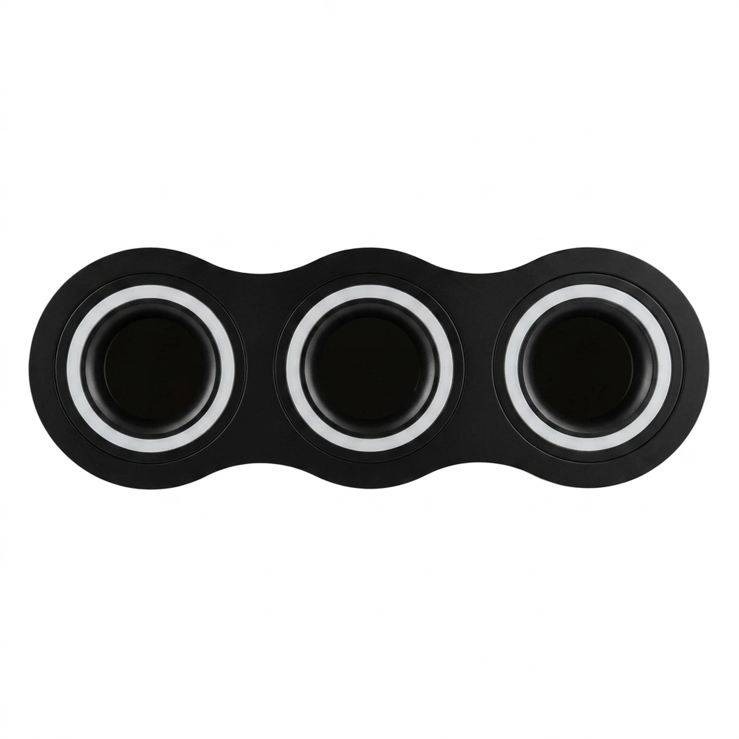 Base Bisel TRIPLE Color Negro IP20 Para Ampolletas MR-16 y GU10 Embutido SIN AMPOLLETAS