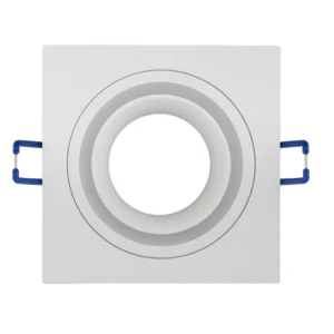 Base Bisel Color Blanco Cuadrado IP20 Para Ampolleta MR-16 y GU10 Embutido SIN AMPOLLETA