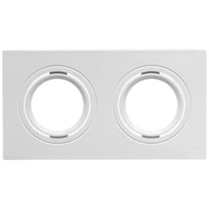 Base Bisel DOBLE Color Blanco Cuadrado IP20 Para Ampolleta MR-16 y GU10 Embutido SIN AMPOLLETA