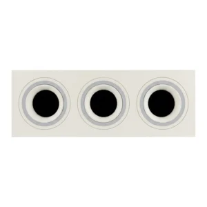 Base Bisel TRIPLE Color Blanco Cuadrado IP20 Para Ampolleta MR-16 y GU10 Embutido SIN AMPOLLETA