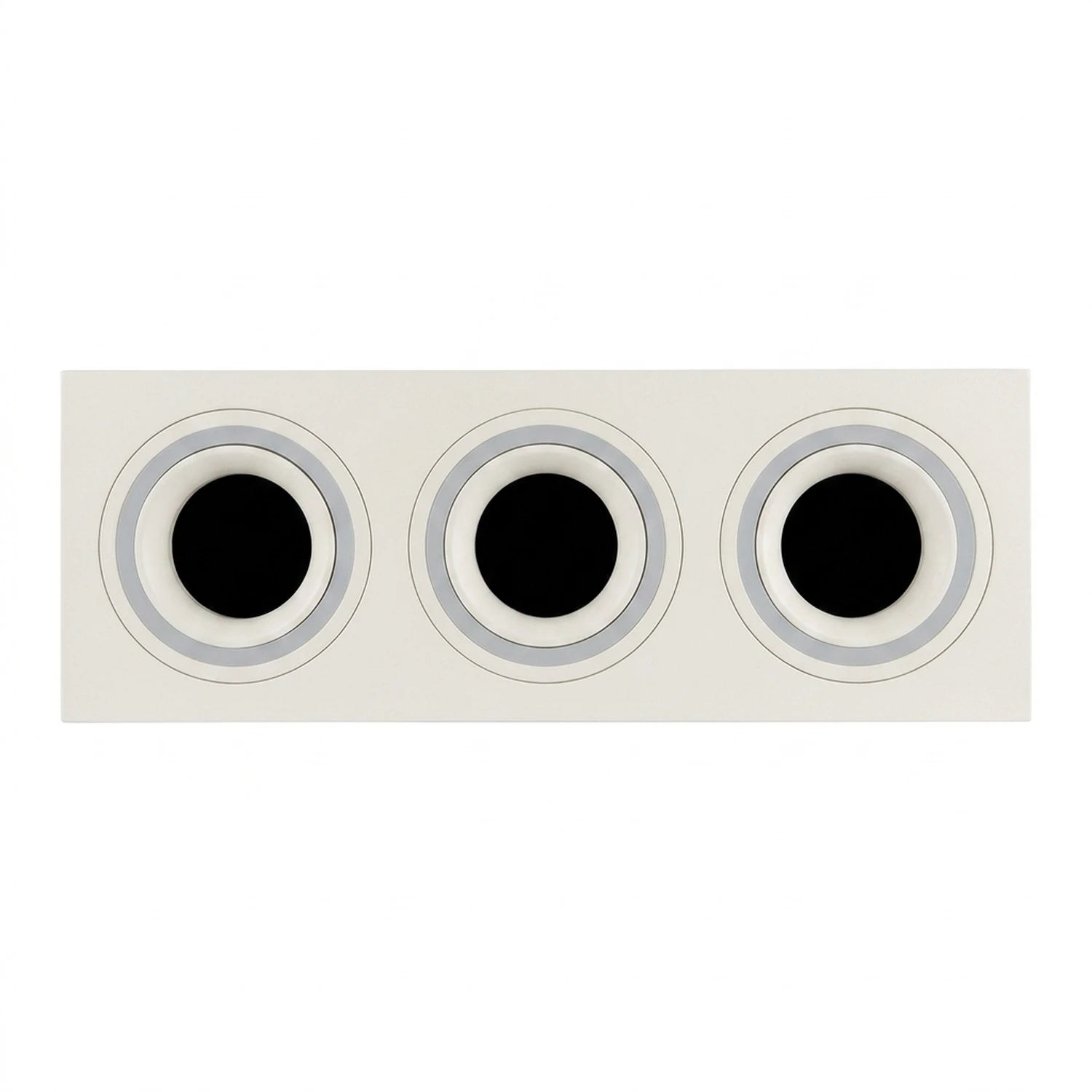 Base Bisel TRIPLE Color Blanco Cuadrado IP20 Para Ampolleta MR-16 y GU10 Embutido SIN AMPOLLETA