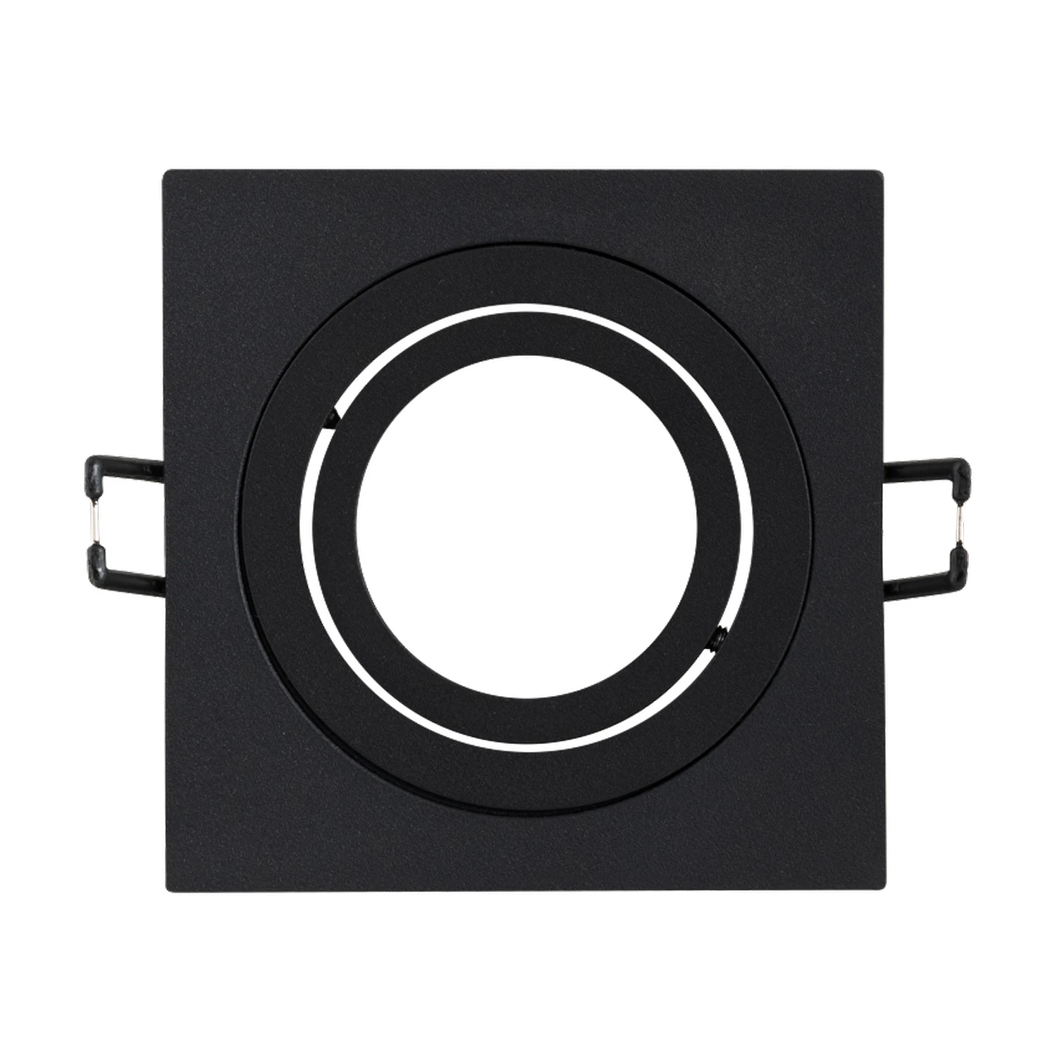 Base Bisel Color NEGRO Cuadrado IP20 Para Ampolleta MR-16 y GU10 Embutido SIN AMPOLLETA
