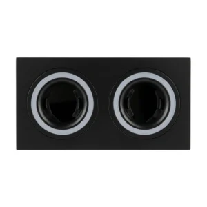 Base Bisel DOBLE Color NEGRO Cuadrado IP20 Para Ampolleta MR-16 y GU10 Embutido SIN AMPOLLETA