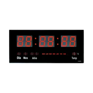 Reloj Digital Pared Led Hora Fecha Temperatura 45x22cm JH4622