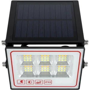 Foco Solar Pared 100W+Panel Solar IP68 3 Tonos de Luz