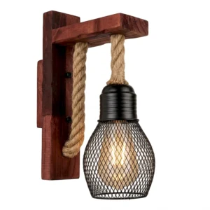 Aplique de Madera con Cuerda (NO incluye ampolleta)