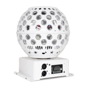 Bola de Discoteca Giratoria Blanco RGBW, DMX, Musica