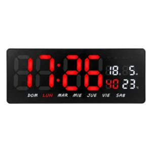 Reloj Digital Pared-Mesa Led 36×15.5cm Programable Bicolor JH3604