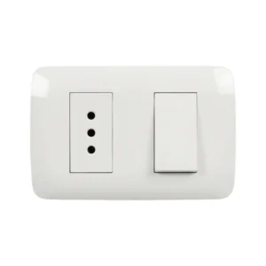 Interruptor 9/12+Enchufe 2P+T 10A 250V Blanco