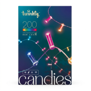 Candies Vela Twinkly 12 Mts RGB 200 Leds Smart Wi-fi Mapeo APP, Cable Verde
