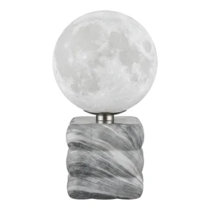 Lampara Sobremesa E27 Tipo Luna Color GRIS 22*10 Ceramica