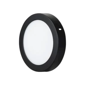 Panel Led Sobrepuesto Redondo Frío 12W Borde Negro 6000k Konnergie