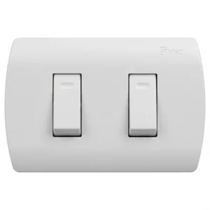 Interruptor Embutido Doble Aris 9/15 – 250v 10a -Blanco P/Blc