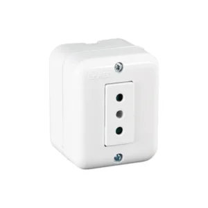 Tomacorriente Sencillo 2P+T 250V/10A Blanco