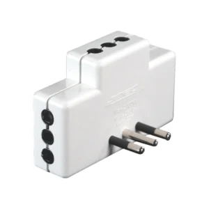 Adaptador Macho Triple Plano Con Luz Piloto Blanco