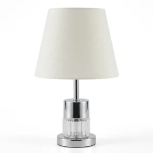 Lampara Base Led y E27 Para Velador-Escritorio PLATEADO con Interruptor