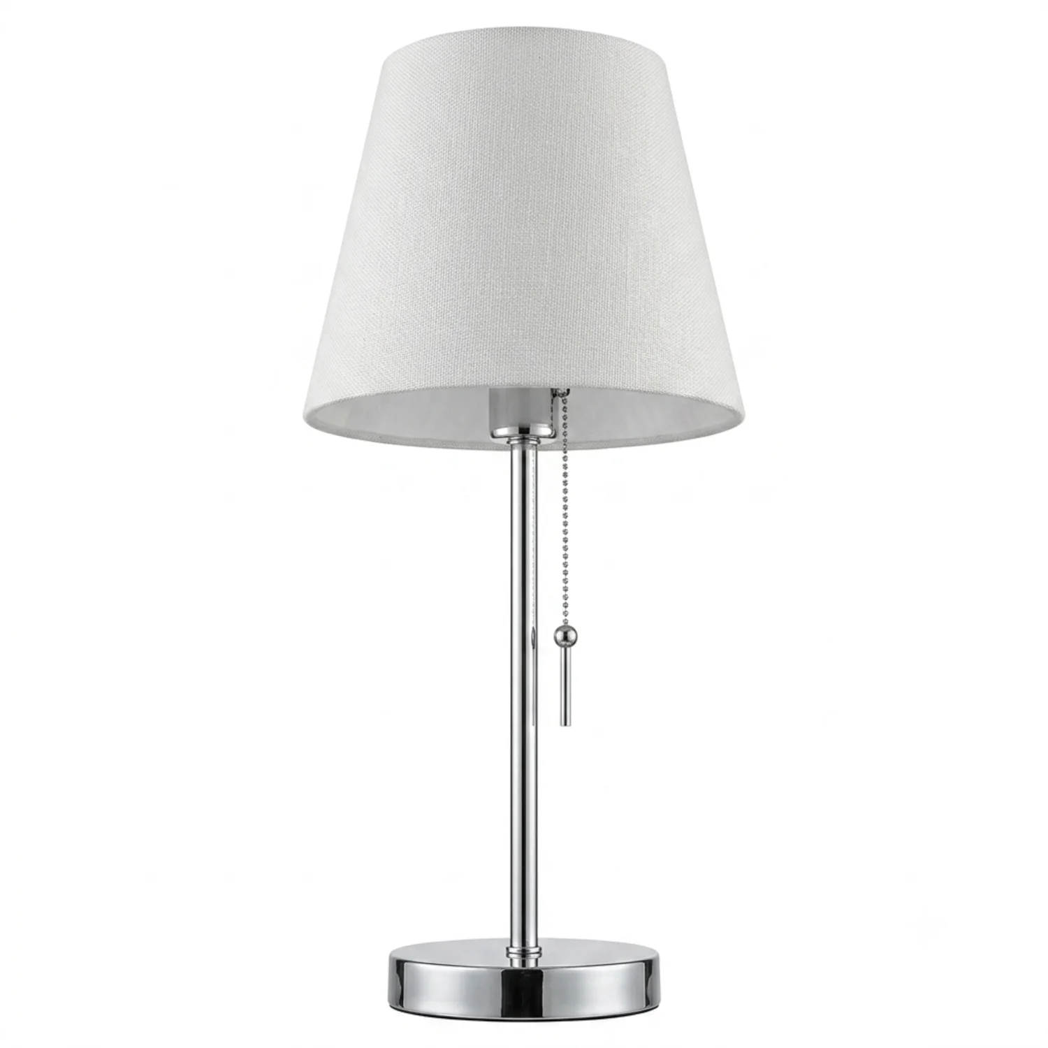 Lampara de Mesa-Velador Plateado y Blanco Con Interruptor