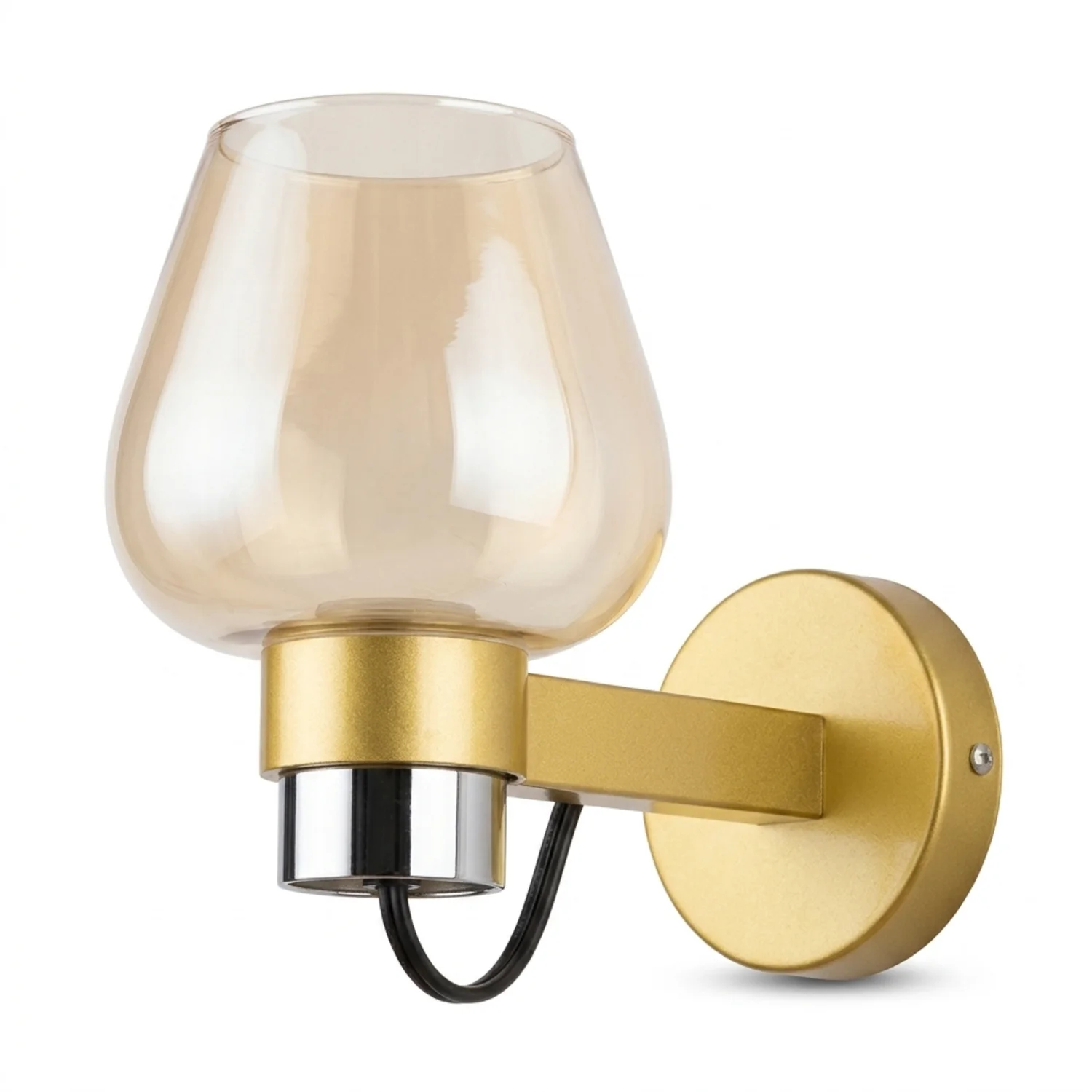 Aplique Pared GOLD Vidrio Ambar Ampolleta E-27 X 1