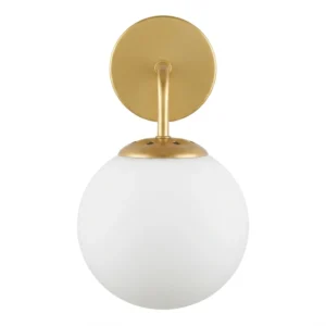 Aplique Muro Genova Laton Gold Con Vidrio Bola Ampolleta E27