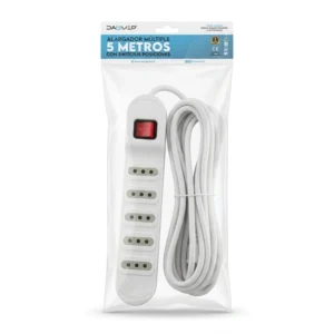 Alargador 5 Pos. 5 mts. Con Interruptor Blanco DAUMER